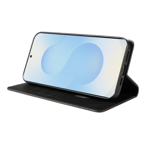 Samsung Galaxy S25 Plus leren telefoonhoesje bookcase met pasjeshouder en magnetische sluiting (3)