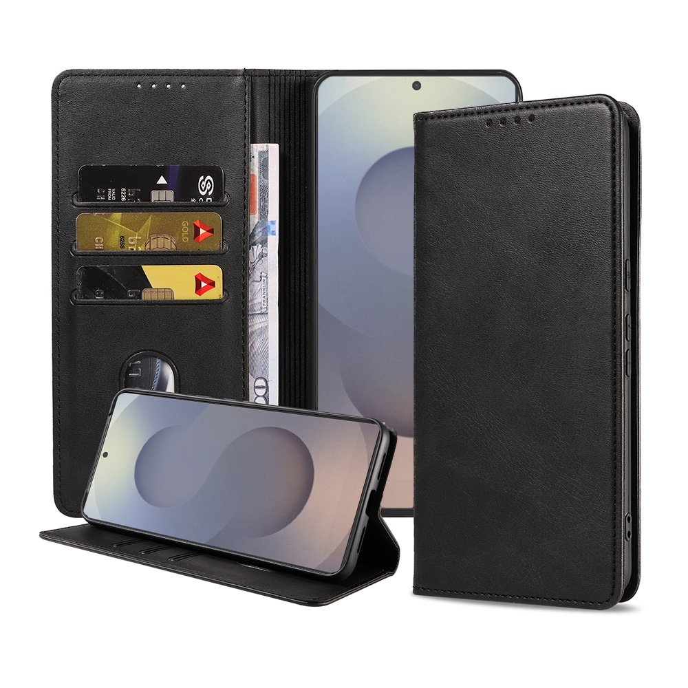 Samsung Galaxy S25 Ultra leren telefoonhoesje bookcase met pasjeshouder en magnetische sluiting (1)