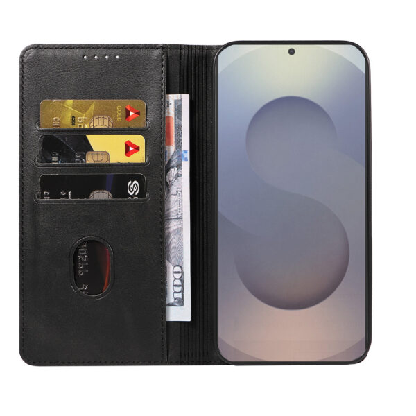 Samsung Galaxy S25 Ultra leren telefoonhoesje bookcase met pasjeshouder en magnetische sluiting (2)