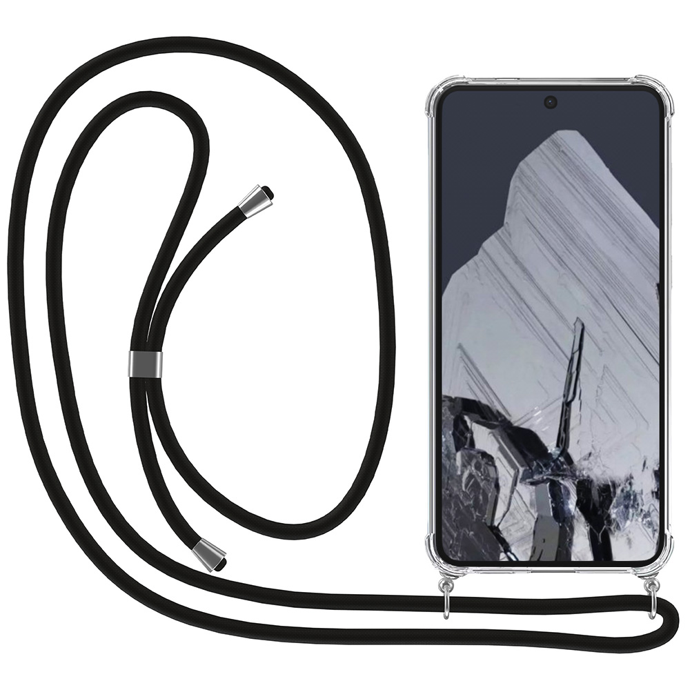 Google Pixel 8 Pro transparant hoesje met koord en stootrand