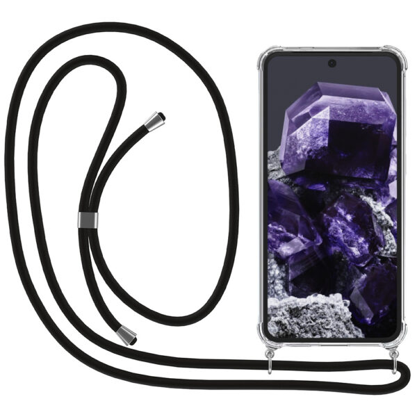 Google Pixel 8 transparant hoesje met koord en stootrand