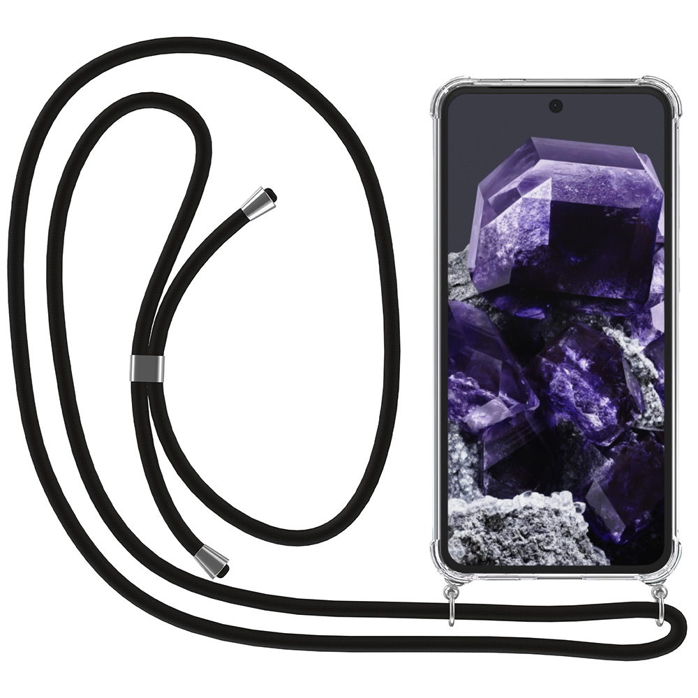 Google Pixel 8 transparant hoesje met koord en stootrand