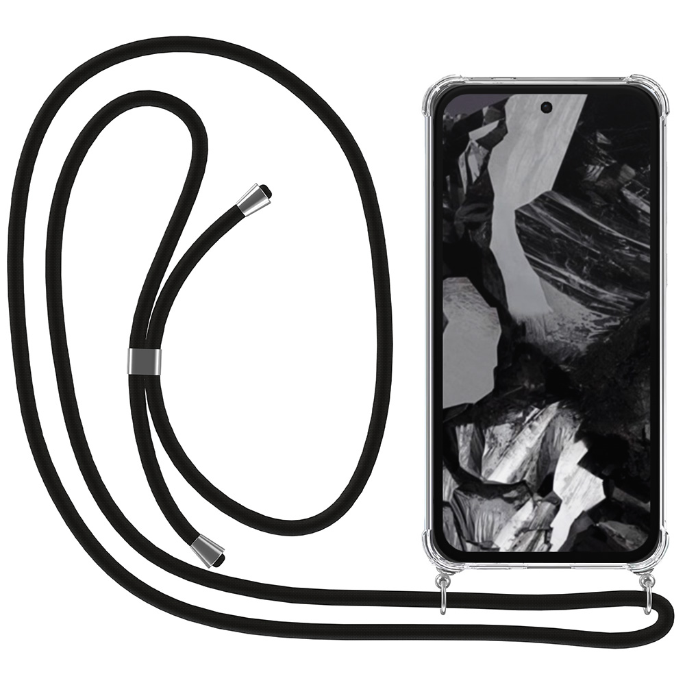 Google Pixel 8A transparant hoesje met koord en stootrand