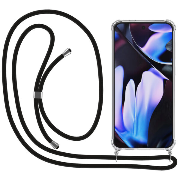 Google Pixel 9 Pro XL transparant hoesje met koord en stootrand