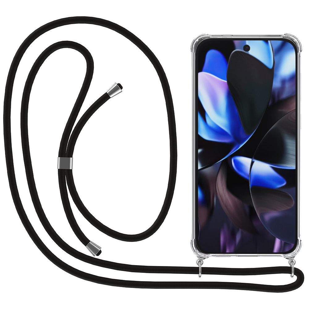 Google Pixel 9 Pro transparant hoesje met koord en stootrand