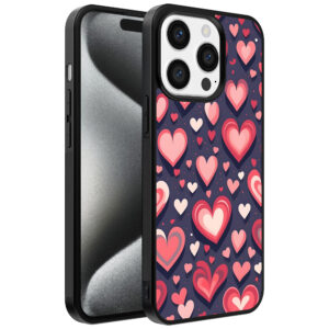 Iphone 15 Pro telefoonhoesje met hartjes opdruk groot (1)