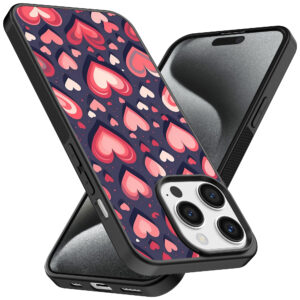 Iphone 15 Pro telefoonhoesje met hartjes opdruk groot (2)