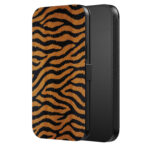 Leren bookcase hoesje iPhone 15 Plus met tijger opdruk en pasjeshouder (5)