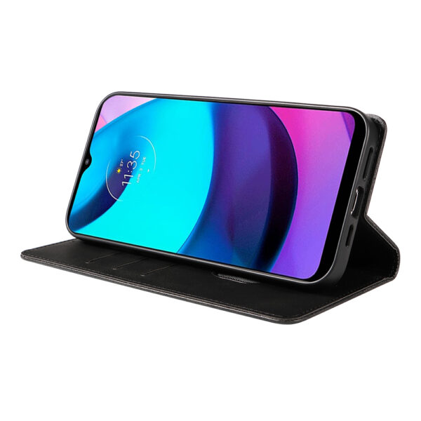 Motorola Moto E20 leren telefoonhoesje bookcase met pasjeshouder en magnetisch lipje (3)