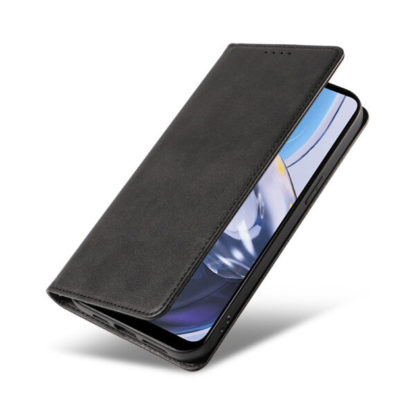 Motorola Moto E22 leren telefoonhoesje bookcase met pasjeshouder en magnetisch lipje (4)