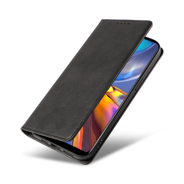 Motorola Moto E32 leren telefoonhoesje bookcase met pasjeshouder en magnetisch lipje (4)
