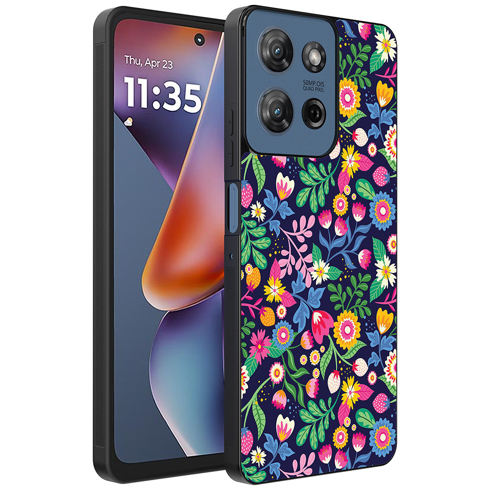 Motorola Moto G 2025 telefoonhoesje met bloemen opdruk (1)