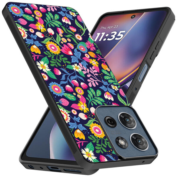 Motorola Moto G 2025 telefoonhoesje met bloemen opdruk (2)