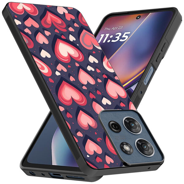 Motorola Moto G 2025 telefoonhoesje met hartjes opdruk groot (2)