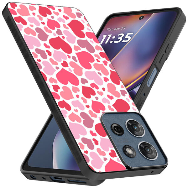 Motorola Moto G 2025 telefoonhoesje met hartjes opdruk transparant (2)