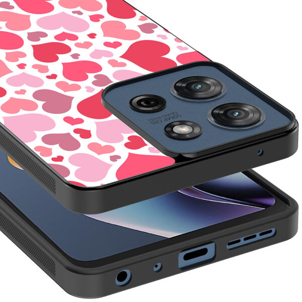 Motorola Moto G 2025 telefoonhoesje met hartjes opdruk transparant (4)