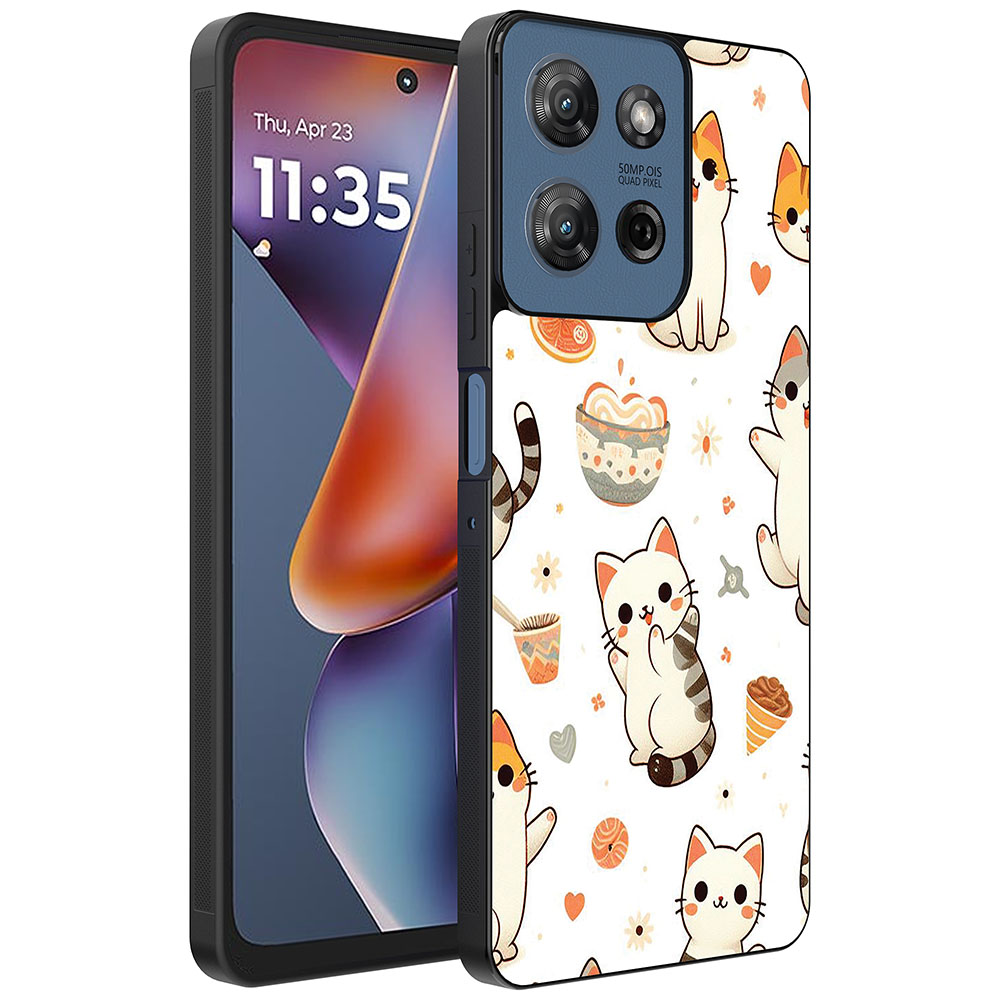 Motorola Moto G 2025 telefoonhoesje met katten opdruk (1)