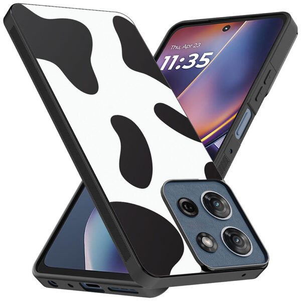 Motorola Moto G 2025 telefoonhoesje met koeienvlekken opdruk (2)