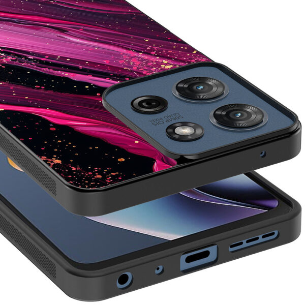 Motorola Moto G 2025 telefoonhoesje met paars roze marmer opdruk (4)