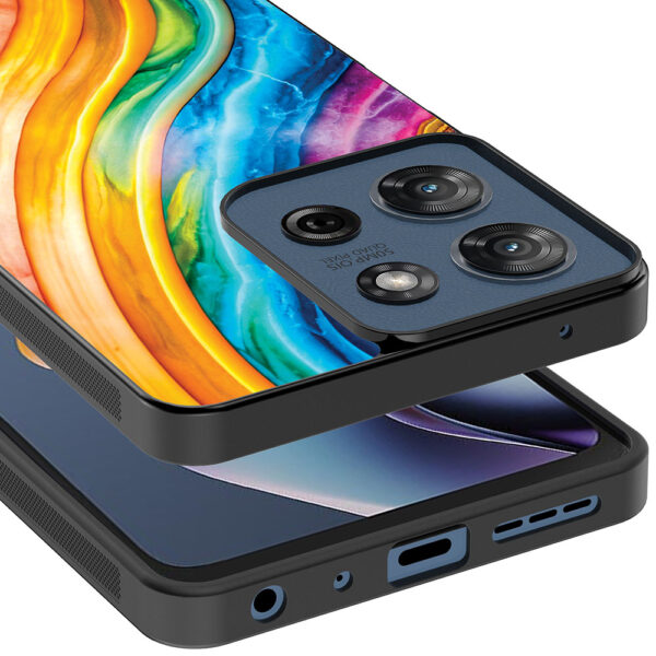 Motorola Moto G 2025 telefoonhoesje met regenboog goud marmer opdruk (4)