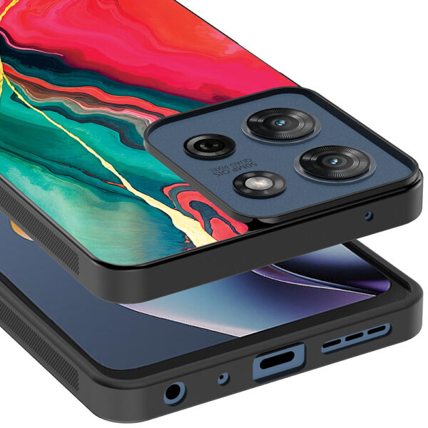 Motorola Moto G 2025 telefoonhoesje met rood groen marmer opdruk (4)