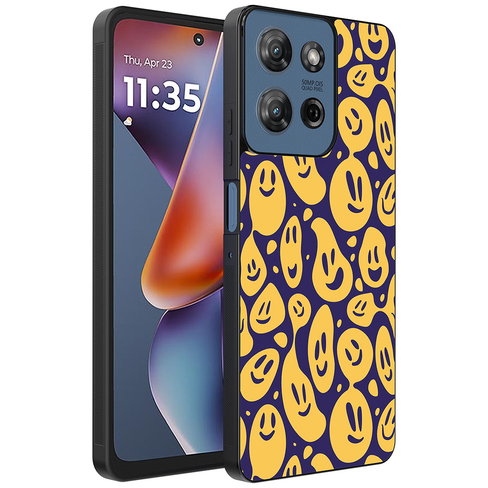 Motorola Moto G 2025 telefoonhoesje met smiley marmer opdruk (1)