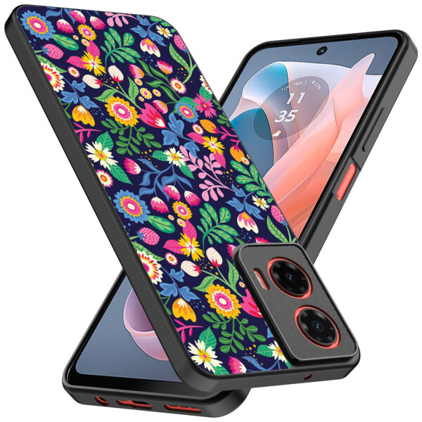 Motorola Moto G Play 2024 telefoonhoesje met bloemen opdruk (2)