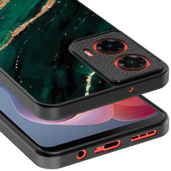 Motorola Moto G Play 2024 telefoonhoesje met groen goud marmer opdruk (4)