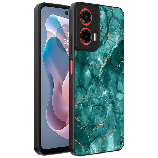Motorola Moto G Play 2024 telefoonhoesje met groen marmer opdruk (1)