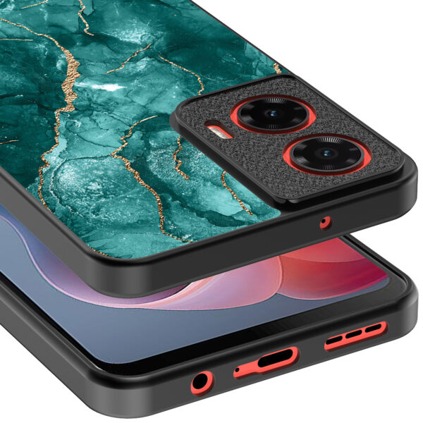 Motorola Moto G Play 2024 telefoonhoesje met groen marmer opdruk (4)
