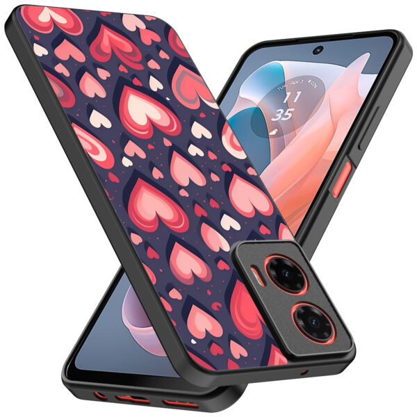 Motorola Moto G Play 2024 telefoonhoesje met hartjes opdruk groot (2)