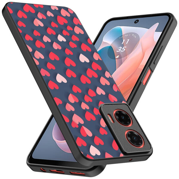 Motorola Moto G Play 2024 telefoonhoesje met hartjes opdruk klein (2)