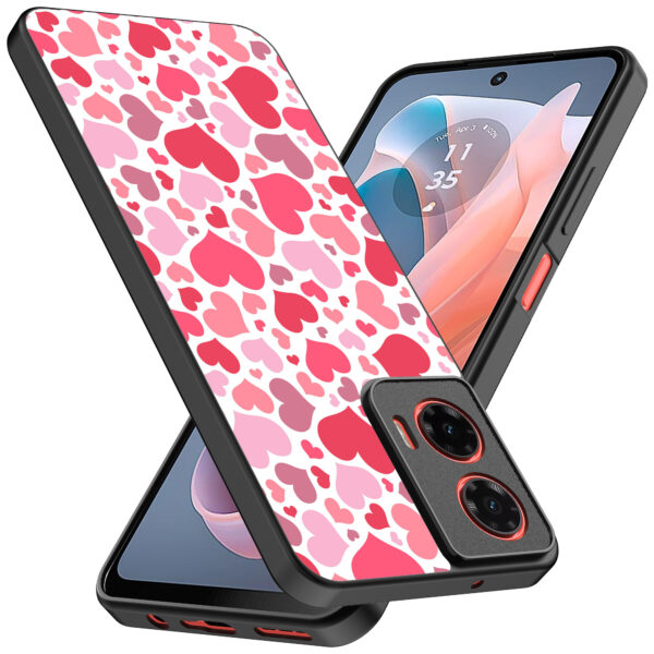 Motorola Moto G Play 2024 telefoonhoesje met hartjes opdruk transparant (2)