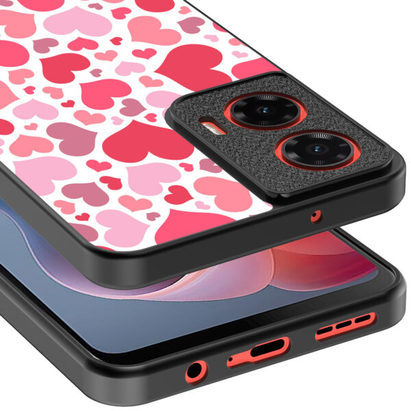 Motorola Moto G Play 2024 telefoonhoesje met hartjes opdruk transparant (4)