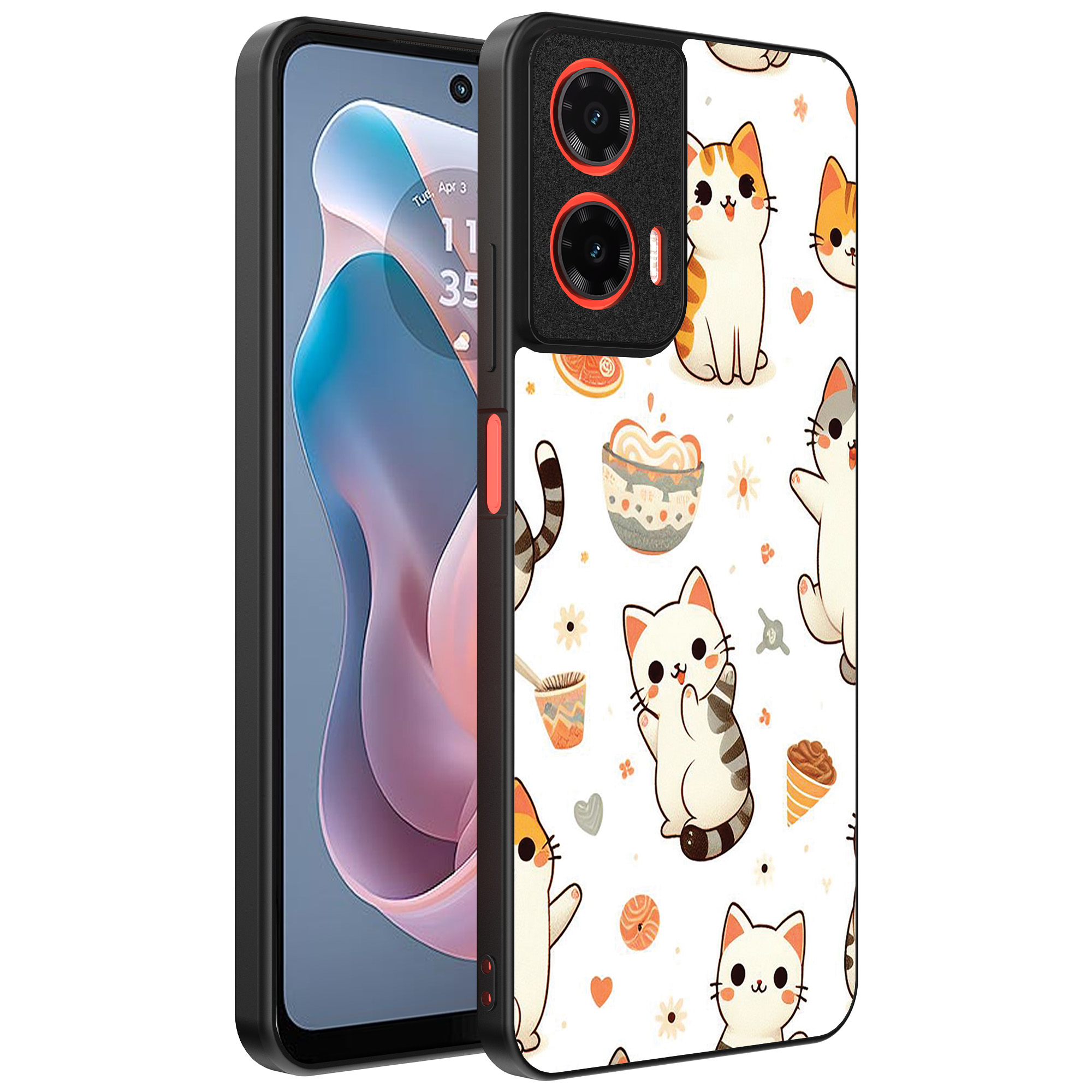 Motorola Moto G Play 2024 telefoonhoesje met katten opdruk (1)