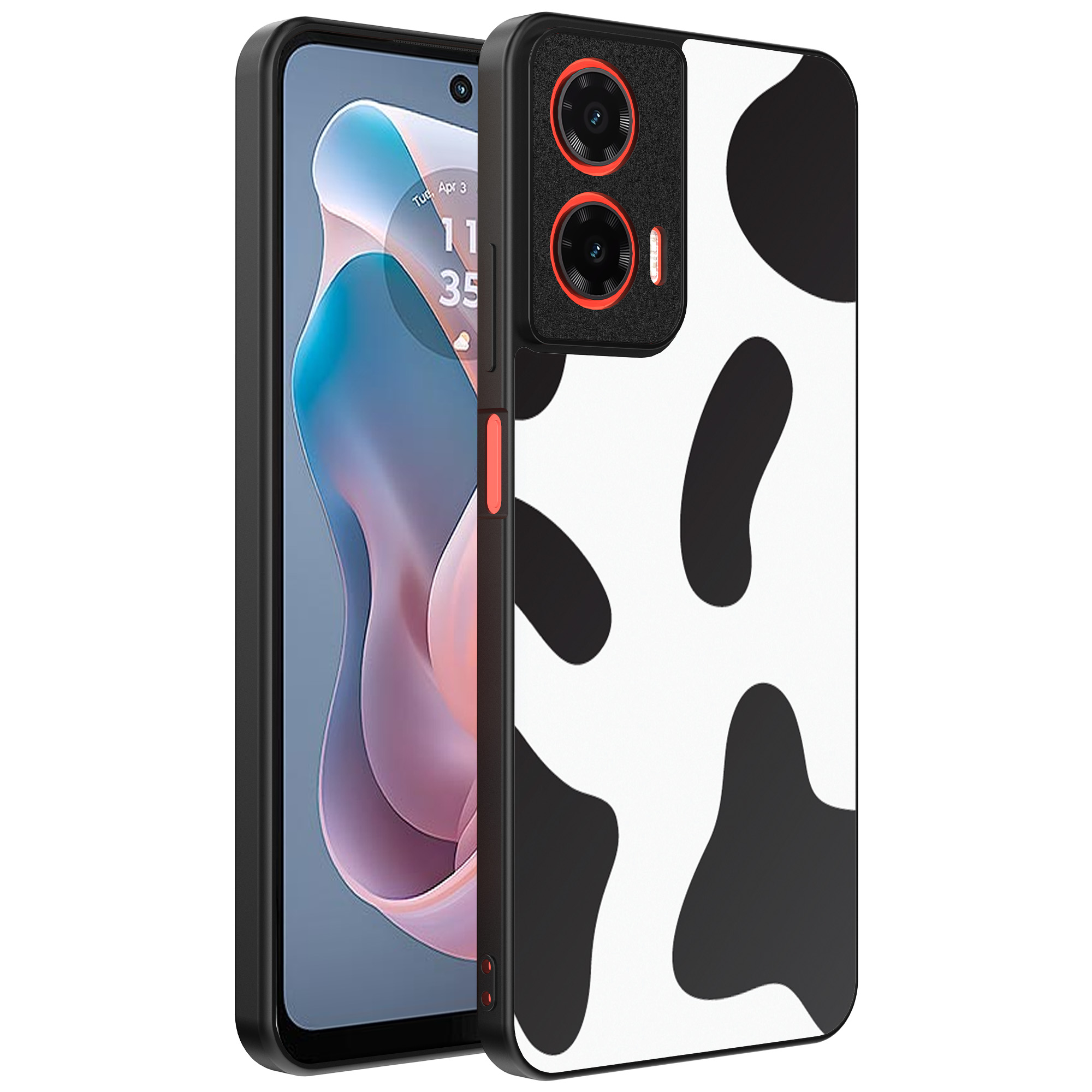 Motorola Moto G Play 2024 telefoonhoesje met koeienvlekken opdruk (1)