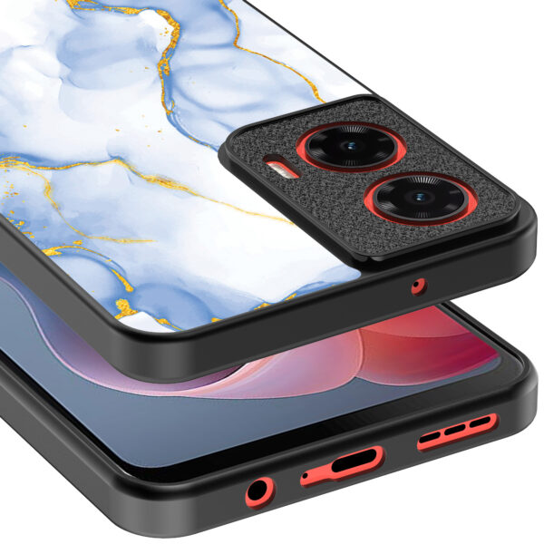 Motorola Moto G Play 2024 telefoonhoesje met lichtblauw marmer opdruk (4)