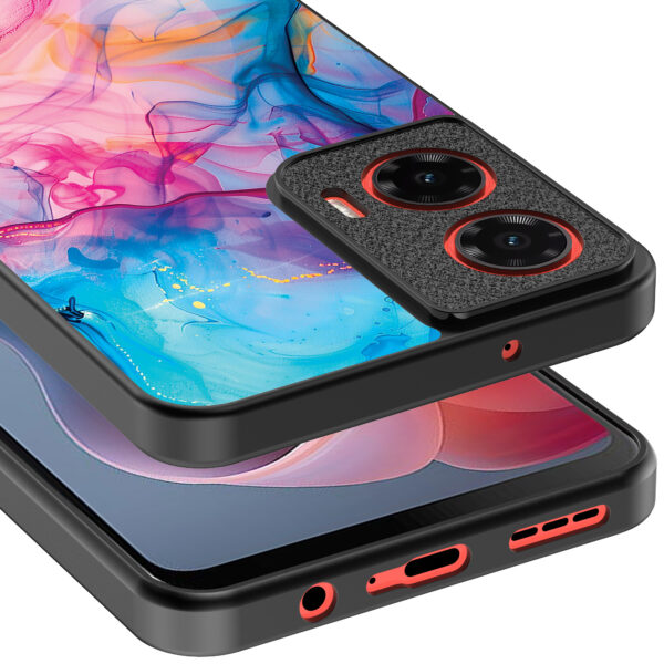 Motorola Moto G Play 2024 telefoonhoesje met regenboog acryl marmer opdruk (4)
