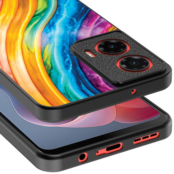 Motorola Moto G Play 2024 telefoonhoesje met regenboog goud marmer opdruk (4)