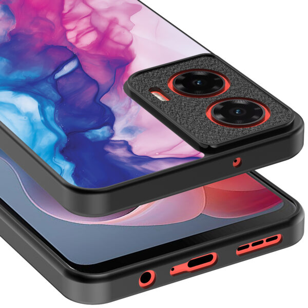 Motorola Moto G Play 2024 telefoonhoesje met roze blauw marmer opdruk (4)