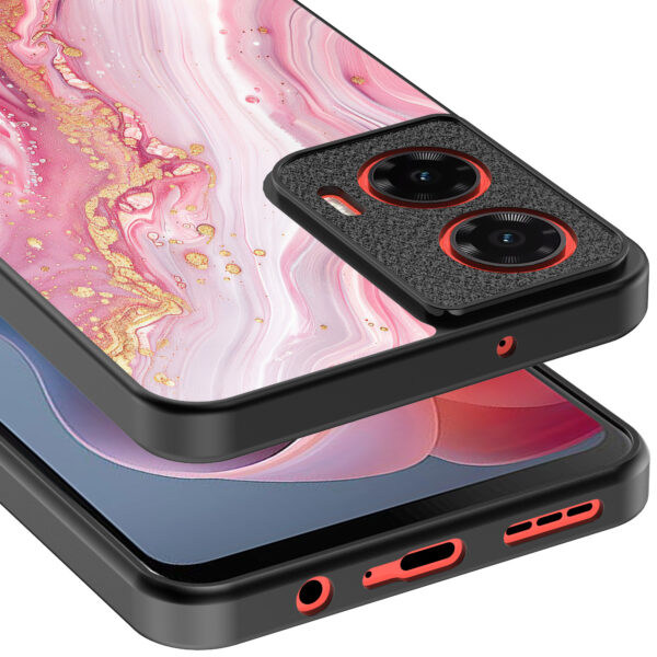 Motorola Moto G Play 2024 telefoonhoesje met roze marmer opdruk (4)