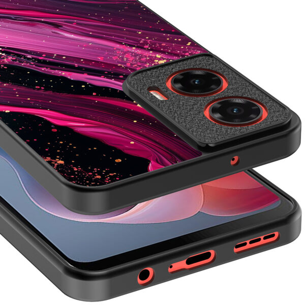 Motorola Moto G Play 2024 telefoonhoesje met roze paars marmer opdruk (4)