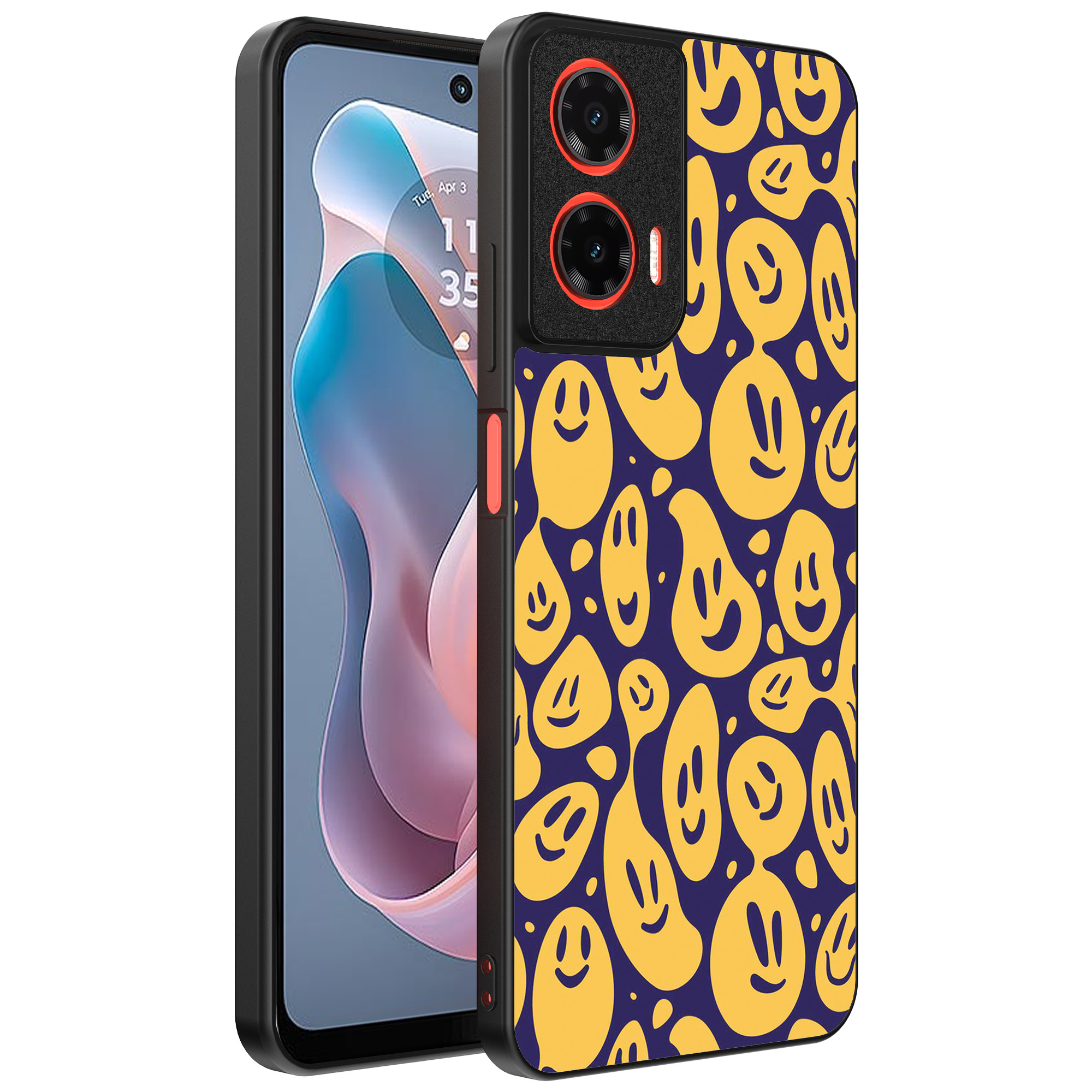 Motorola Moto G Play 2024 telefoonhoesje met smiley opdruk (1)