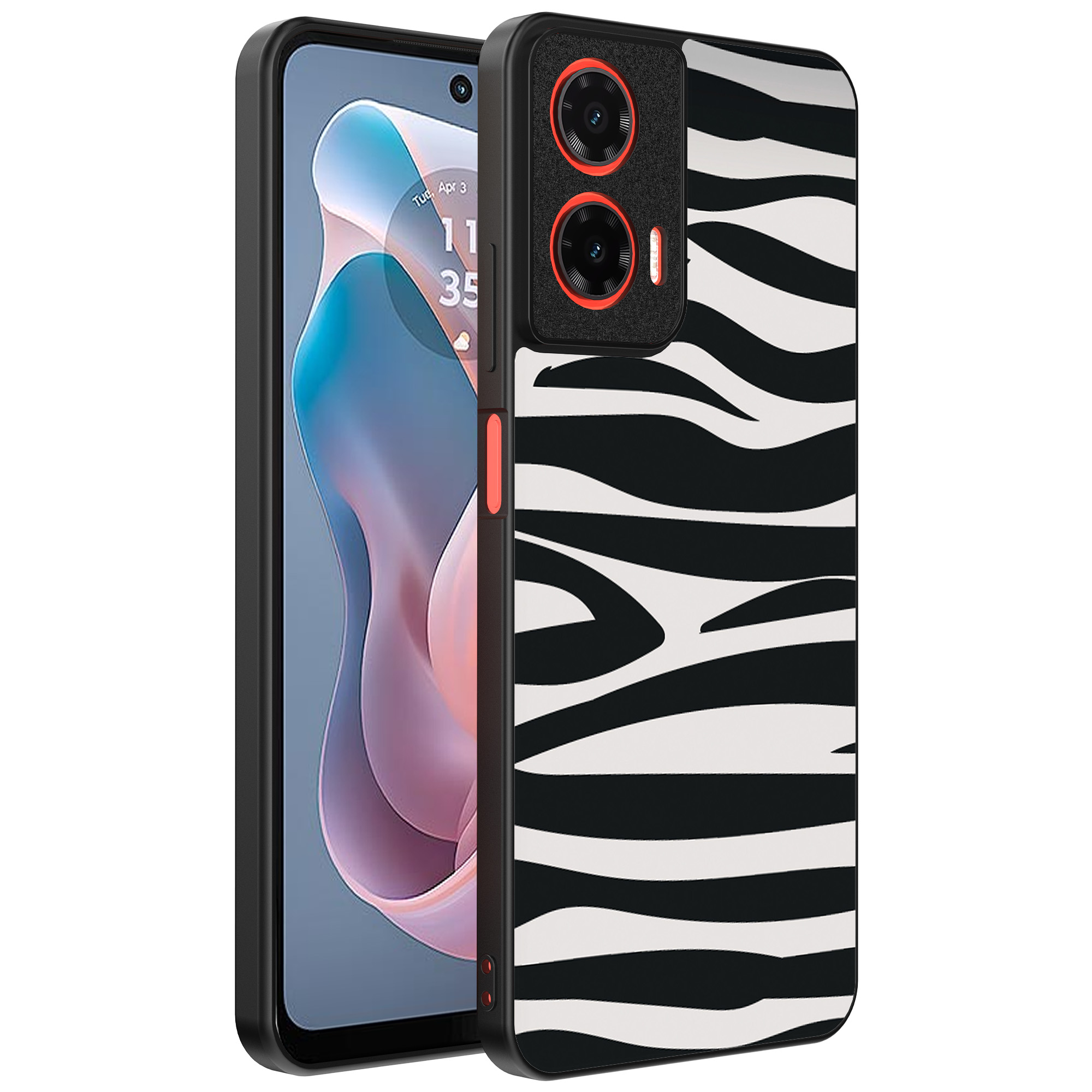 Motorola Moto G Play 2024 telefoonhoesje met zebra opdruk (1)