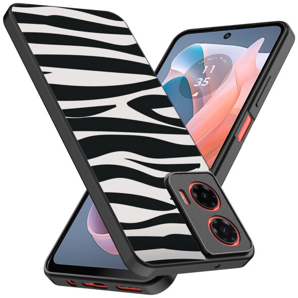 Motorola Moto G Play 2024 telefoonhoesje met zebra opdruk (2)