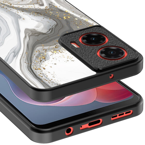 Motorola Moto G Play 2024 telefoonhoesje met zilver marmer opdruk (4)