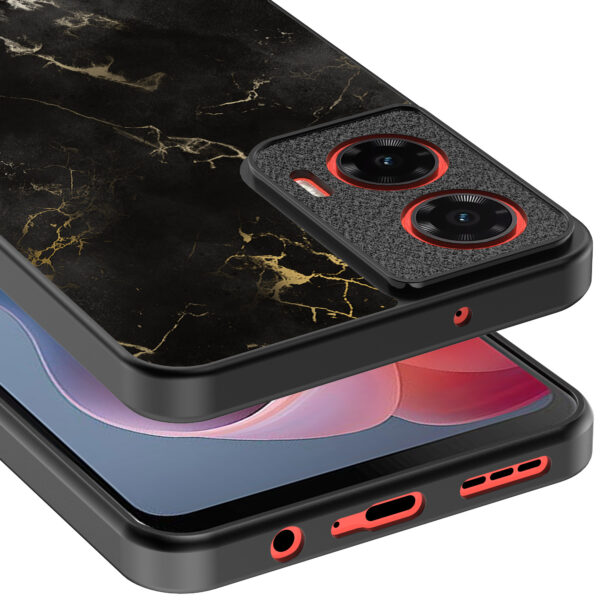 Motorola Moto G Play 2024 telefoonhoesje met zwart marmer opdruk (4)