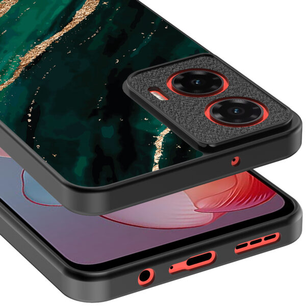Motorola Moto G Power 2024 telefoonhoesje met groen goud marmer opdruk (4)