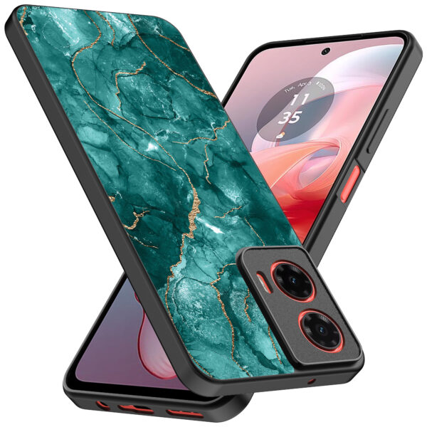 Motorola Moto G Power 2024 telefoonhoesje met groen marmer opdruk (2)