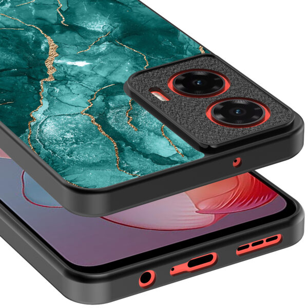 Motorola Moto G Power 2024 telefoonhoesje met groen marmer opdruk (4)